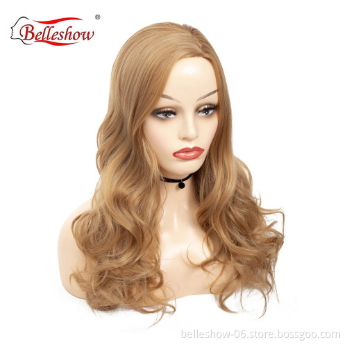 Hot sell wholesale women hair pick dye partial long roll lady head wig synthetic wig for young girl wigs